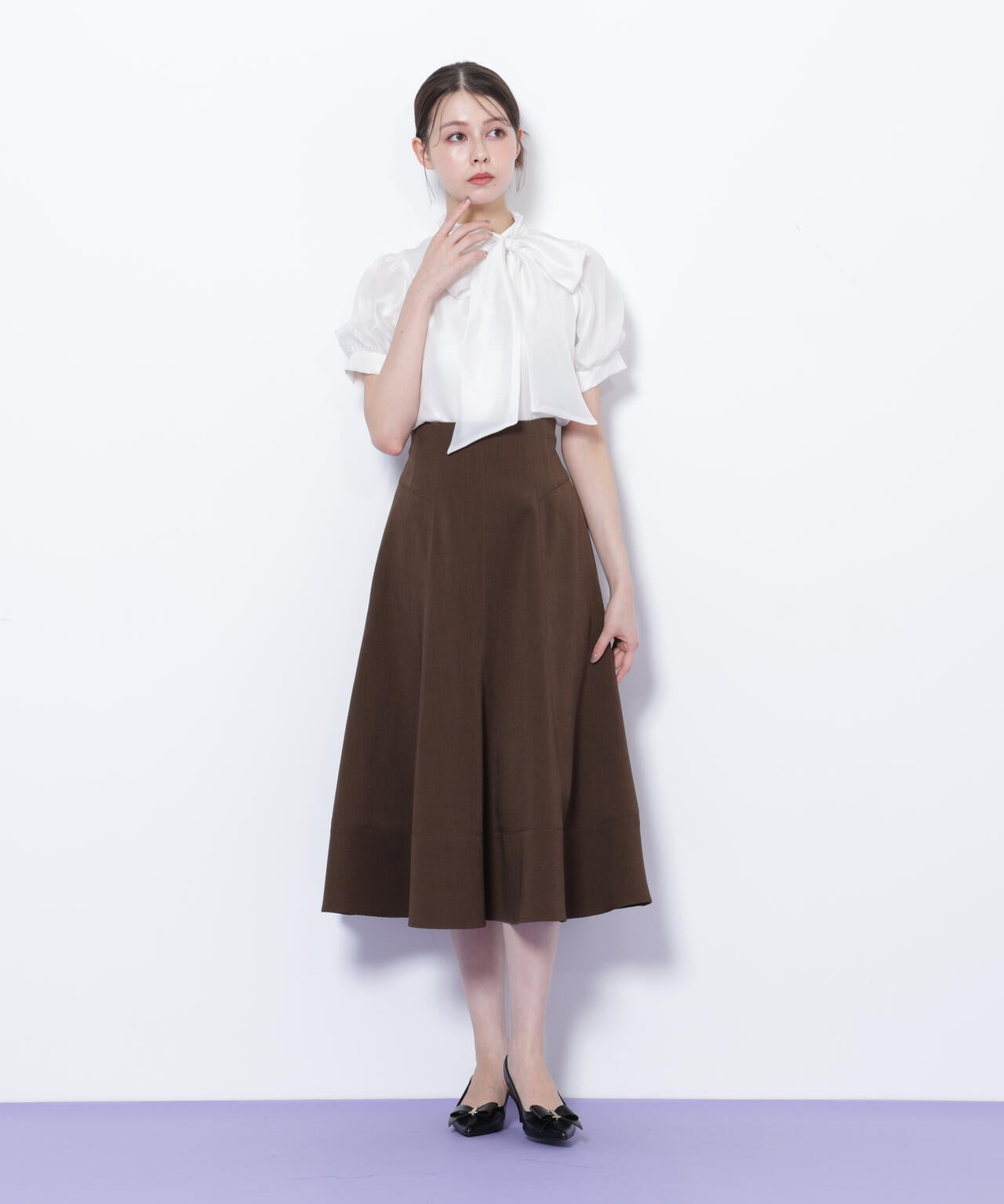 ステッチフレアスカート