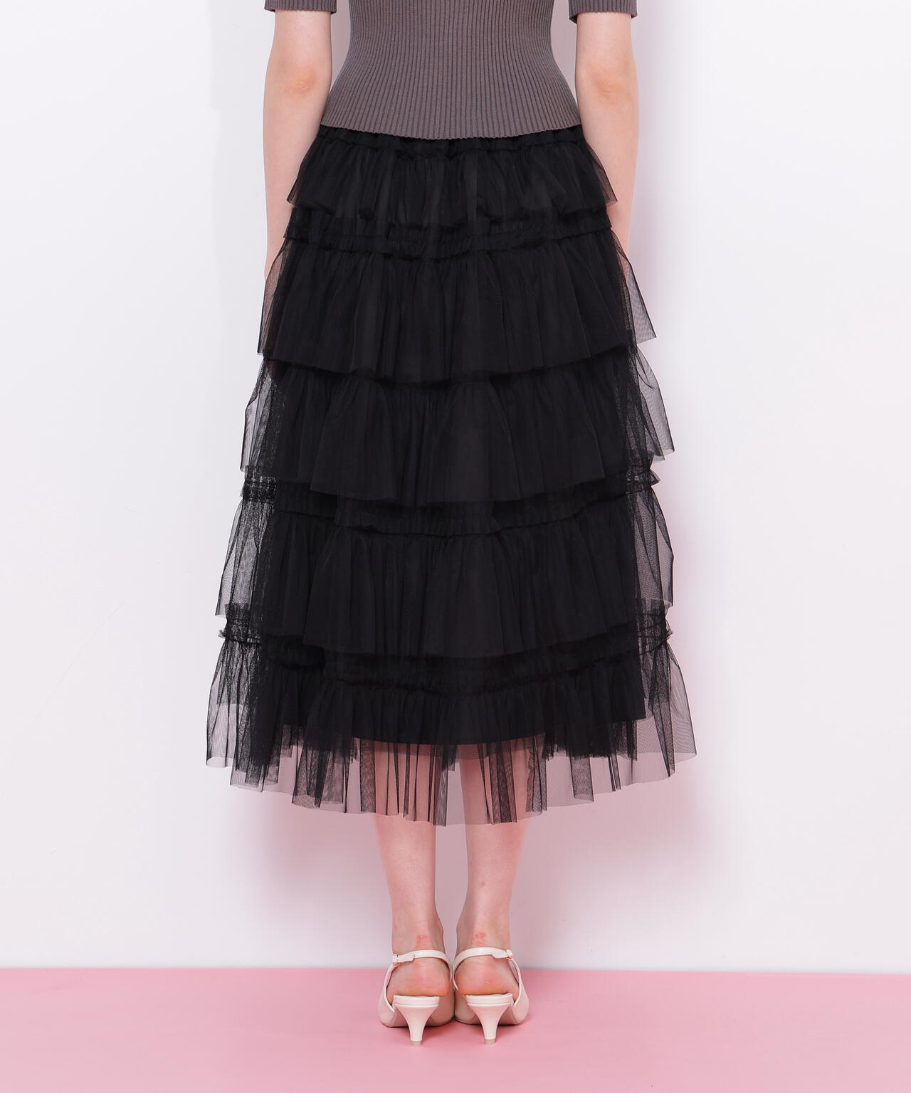 フリルテープティアードスカート