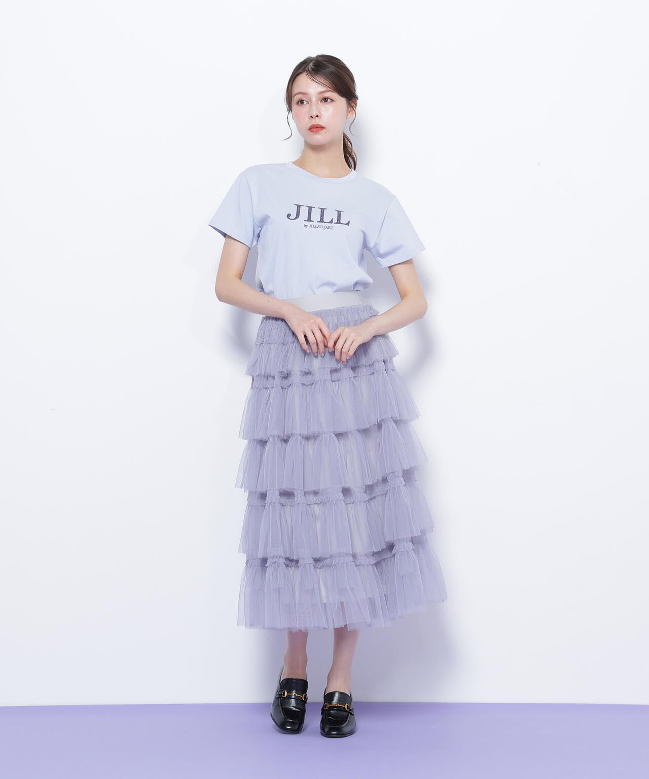 フリルテープティアードスカート