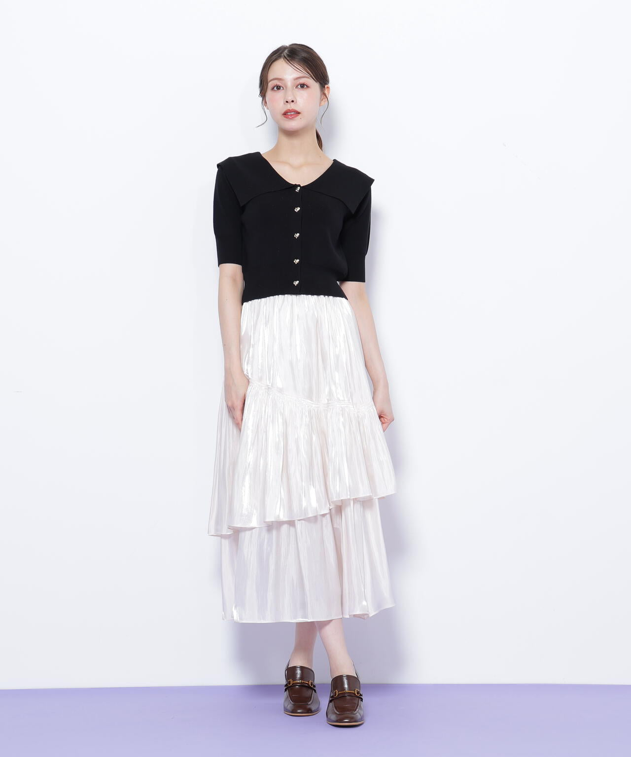 割繊ティアードスカート