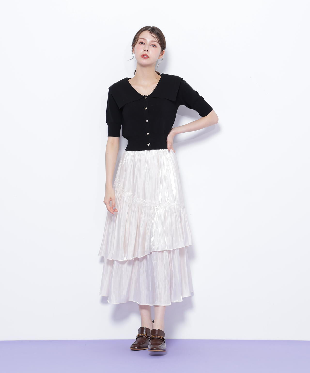 割繊ティアードスカート
