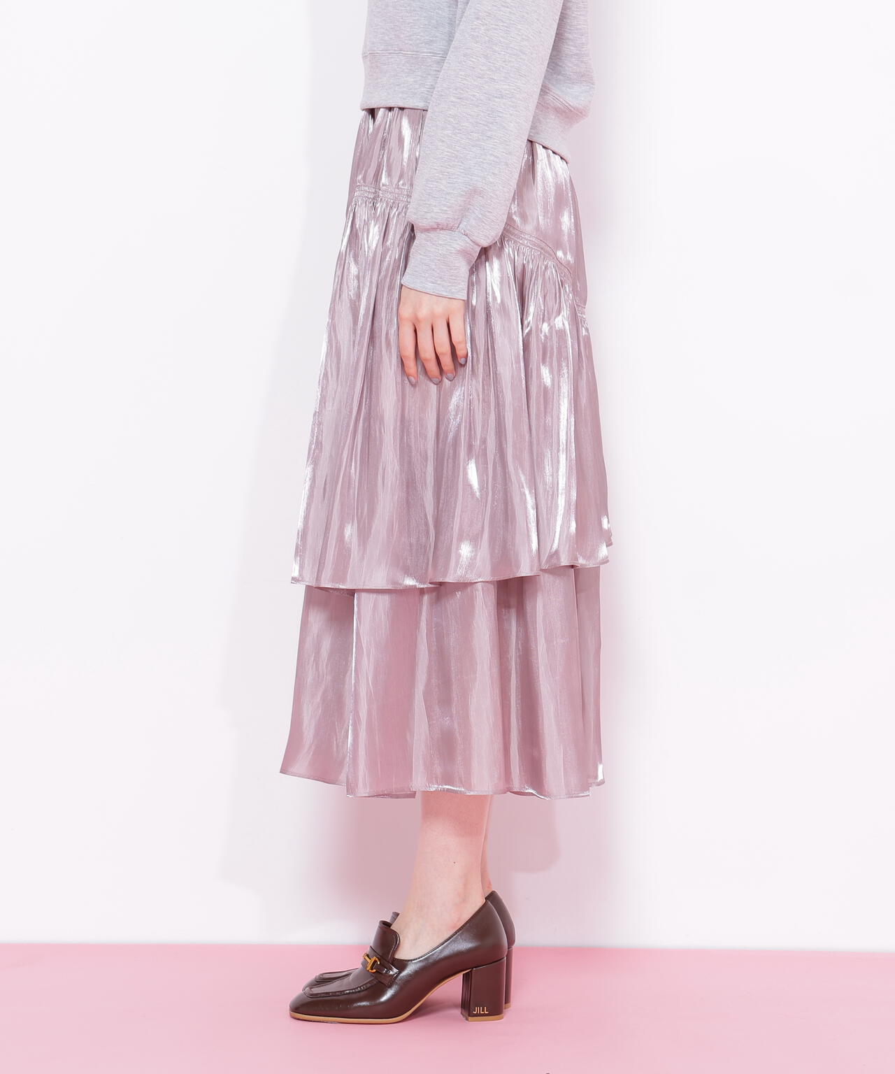 jiltu　スカート　ピンク ジルバイジルスチュアート JILL by JILLSTUART ドットフレアー