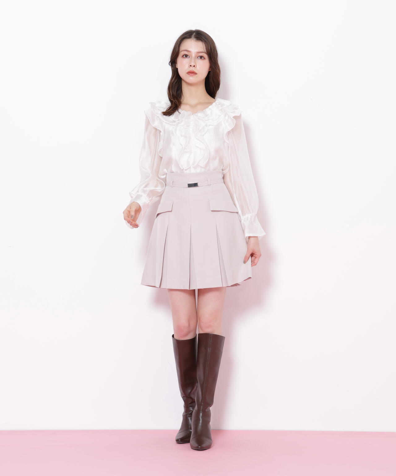 ジル バイ ジル スチュアート（JILL by JILL STUART）/＜セットアップ対応＞ベルト付ベーシックツイルミニスカート セットアップ対応＞ベルト付ベーシックツイルミニスカート | JILL by