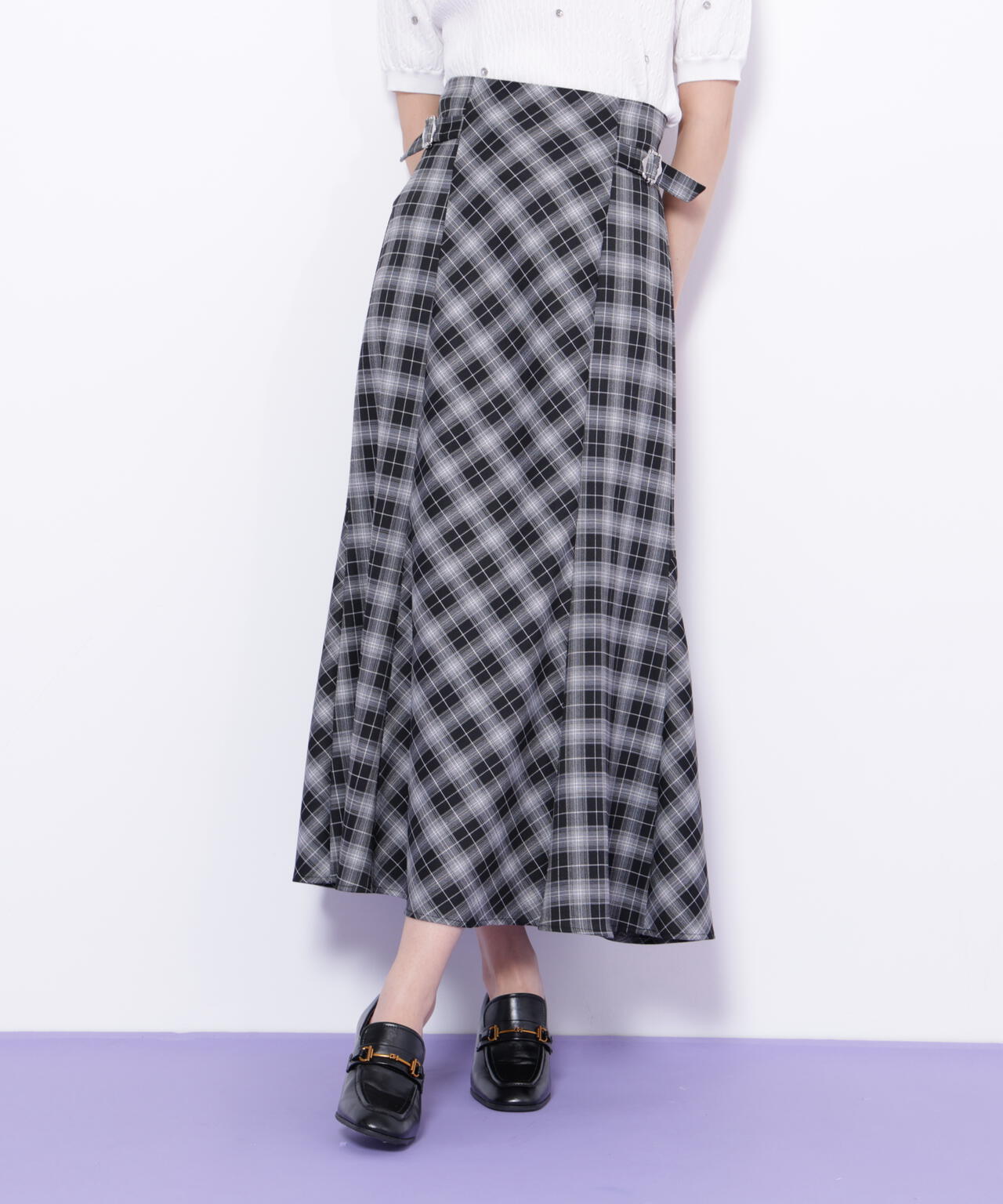 チェックマーメイドスカート