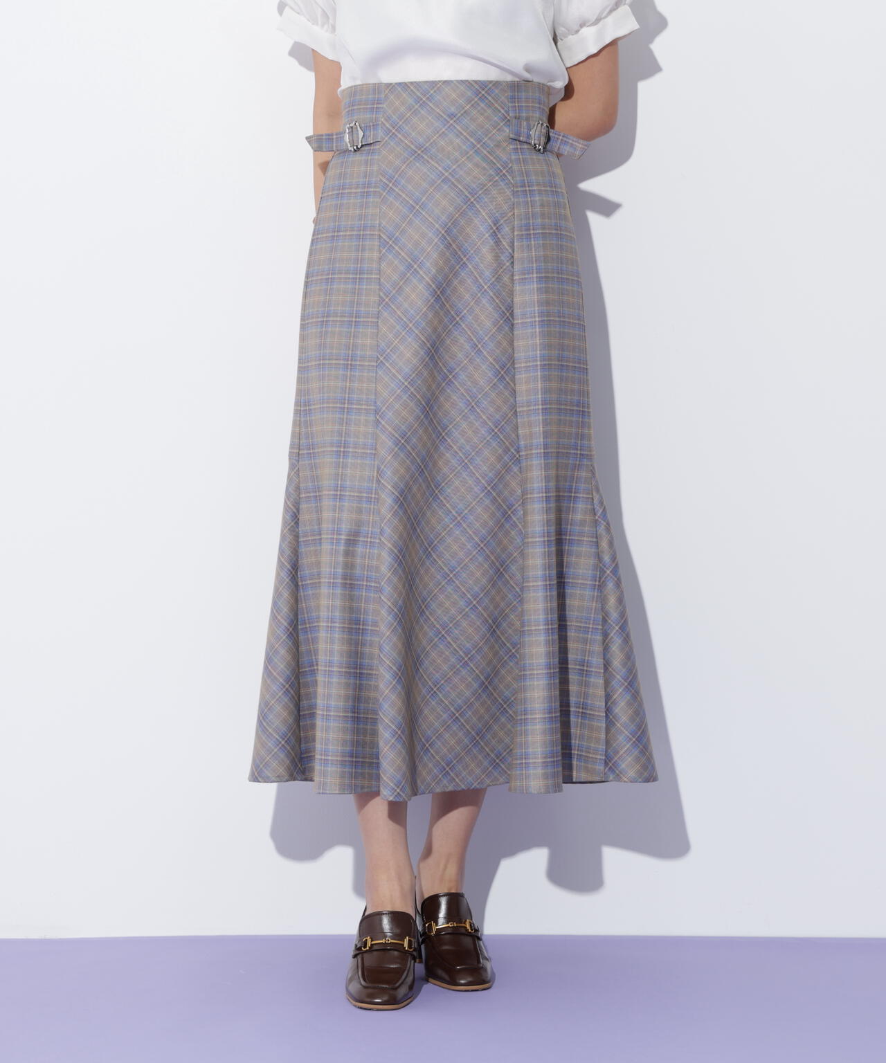 チェックマーメイドスカート