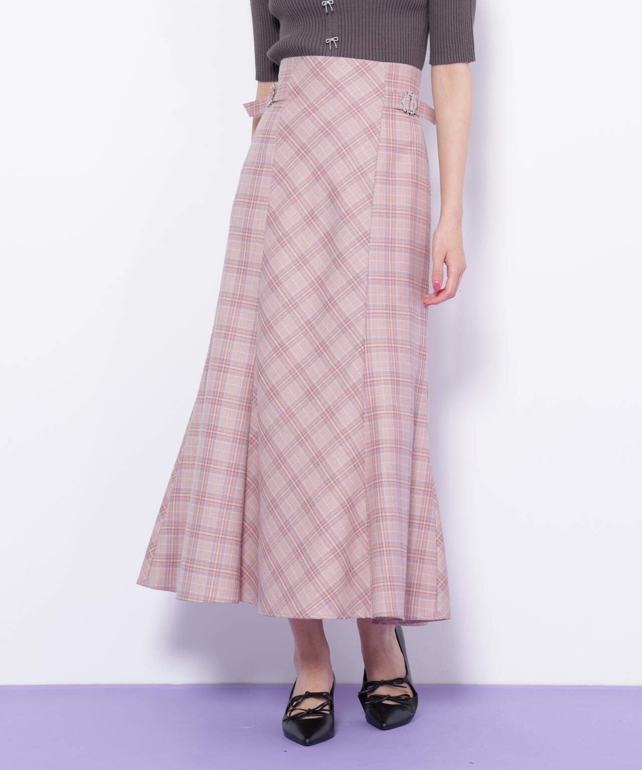 チェックマーメイドスカート