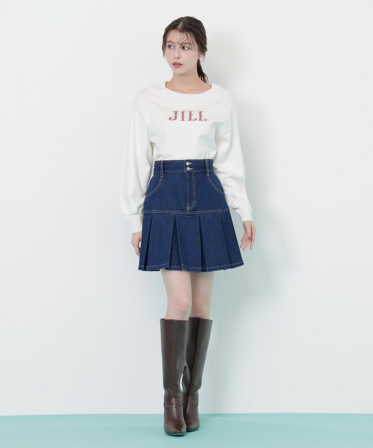 ボックスプリーツデニムミニスカート | JILL by JILL STUART（ジル