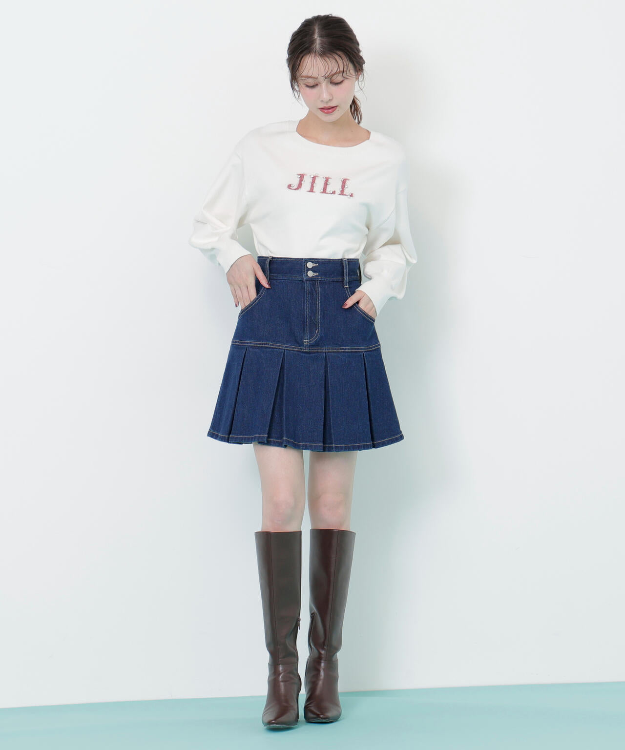 ボックスプリーツデニムミニスカート | JILL by JILL STUART（ジル