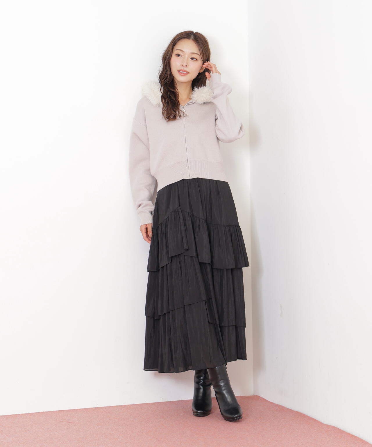 アシメティアードスカート