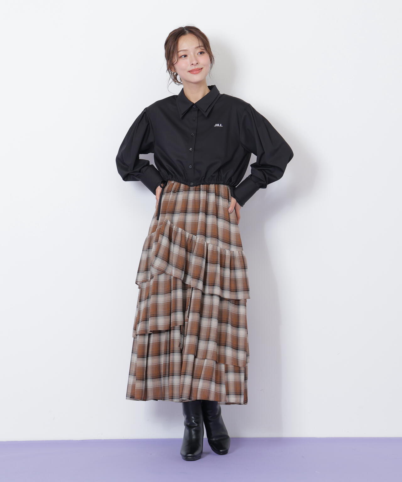 アシメティアードスカート