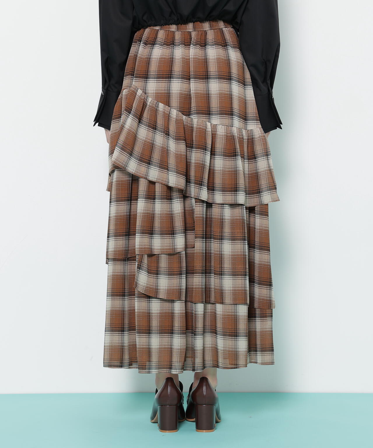 アシメティアードスカート