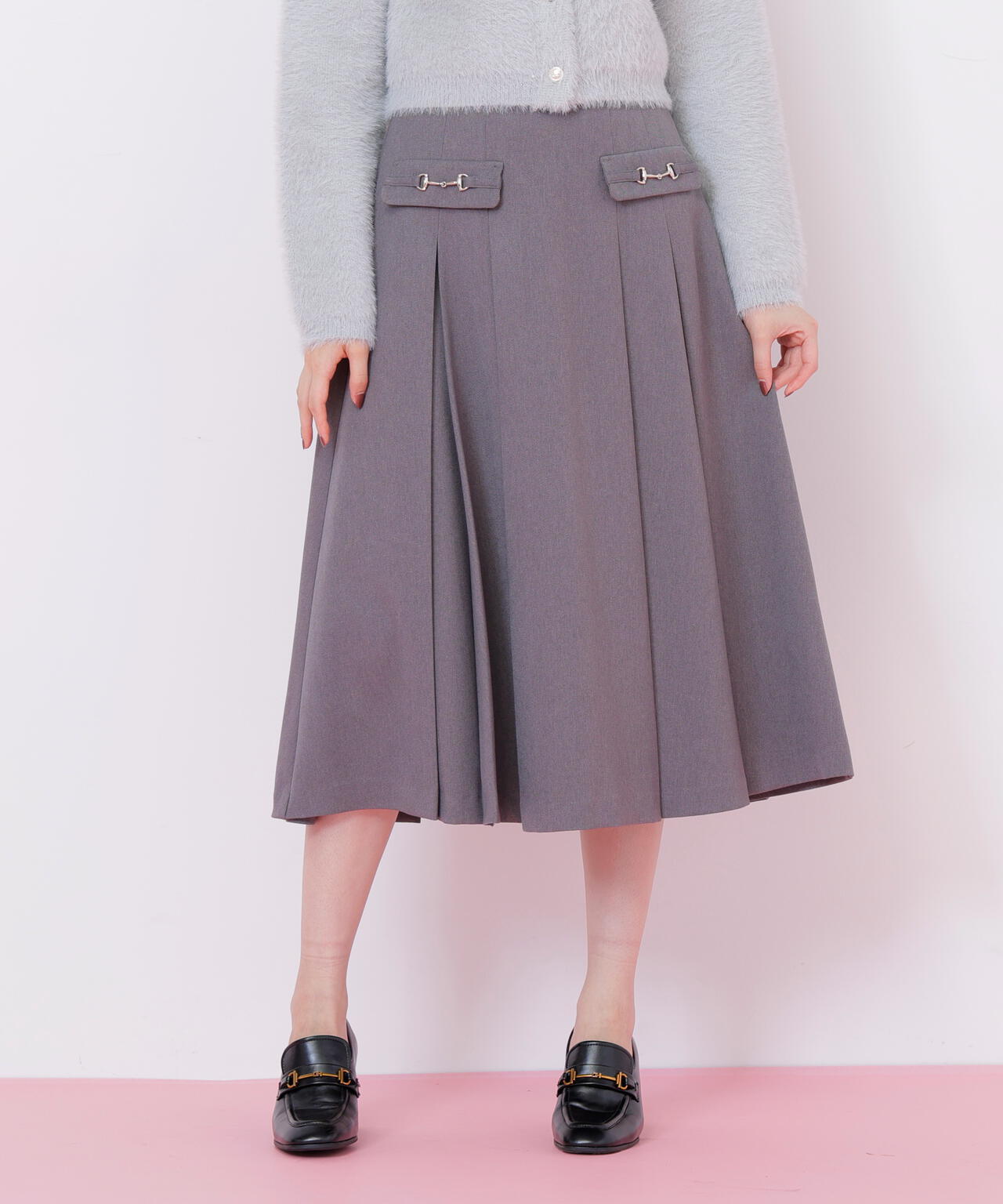 ウーリッシュフラノタックフレアスカート