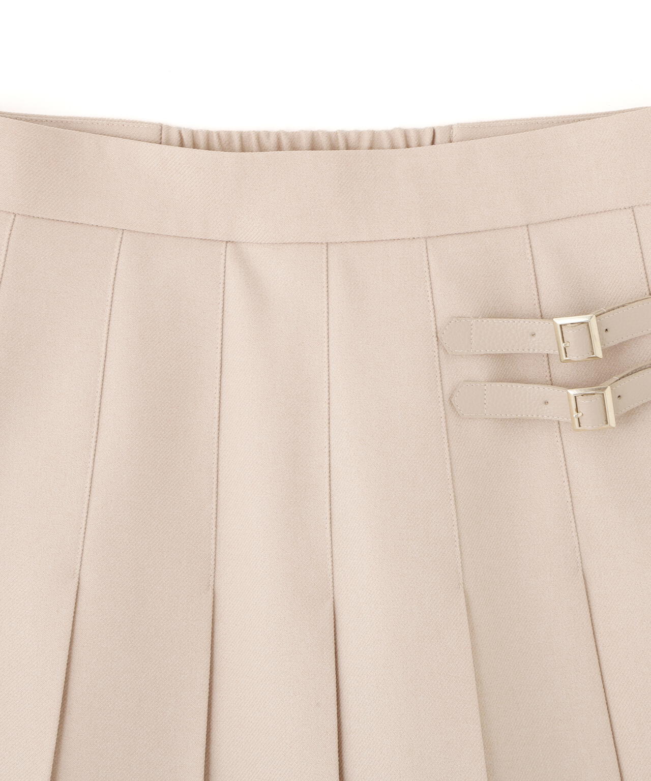 サイドベルトプリーツミニスカート