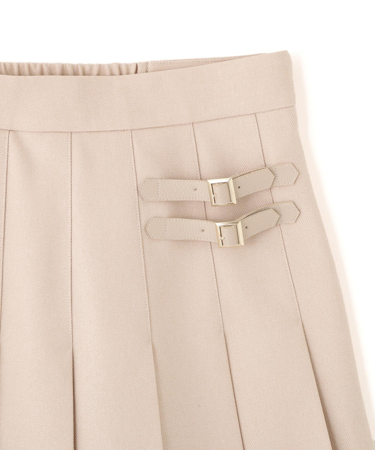 サイドベルトプリーツミニスカート