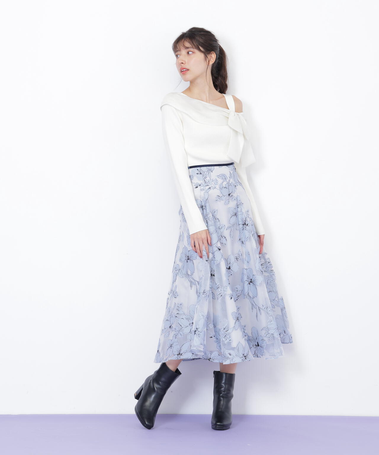 ジル バイ ジル スチュアート（JILL by JILL STUART）/ベロアリボンオパールフラワースカート ベロアリボンオパールフラワースカート | JILL by JILL STUART（ジル