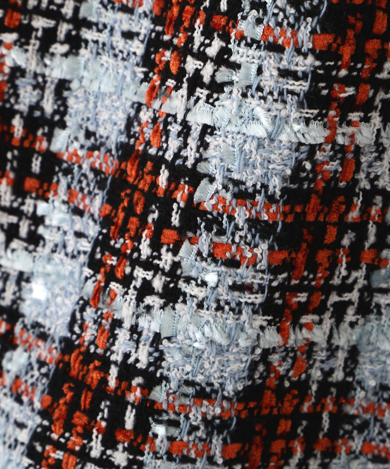 ツィードチェックビジュー釦ミニスカート