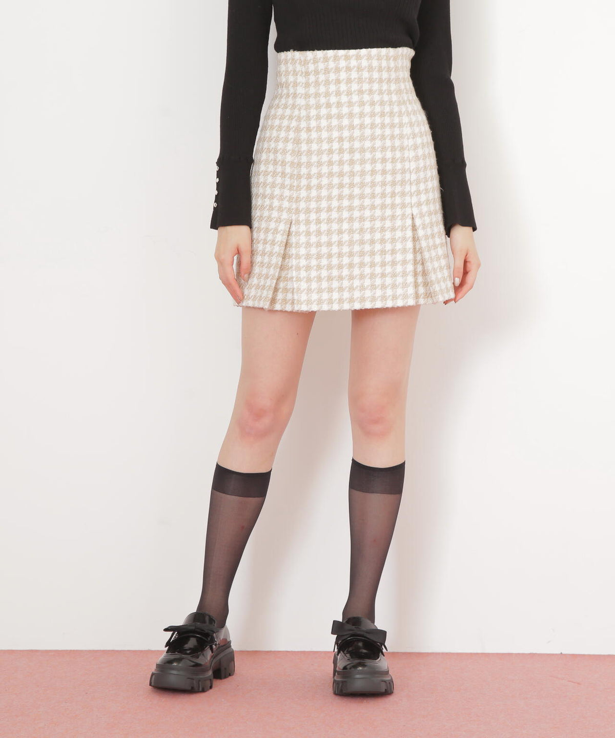 千鳥ツイードタイトミニスカート