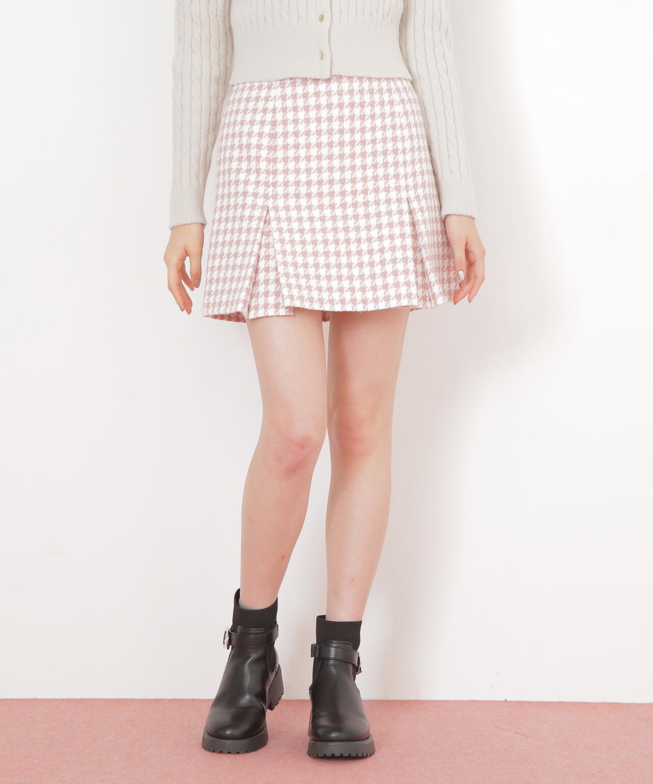 千鳥ツイードタイトミニスカート
