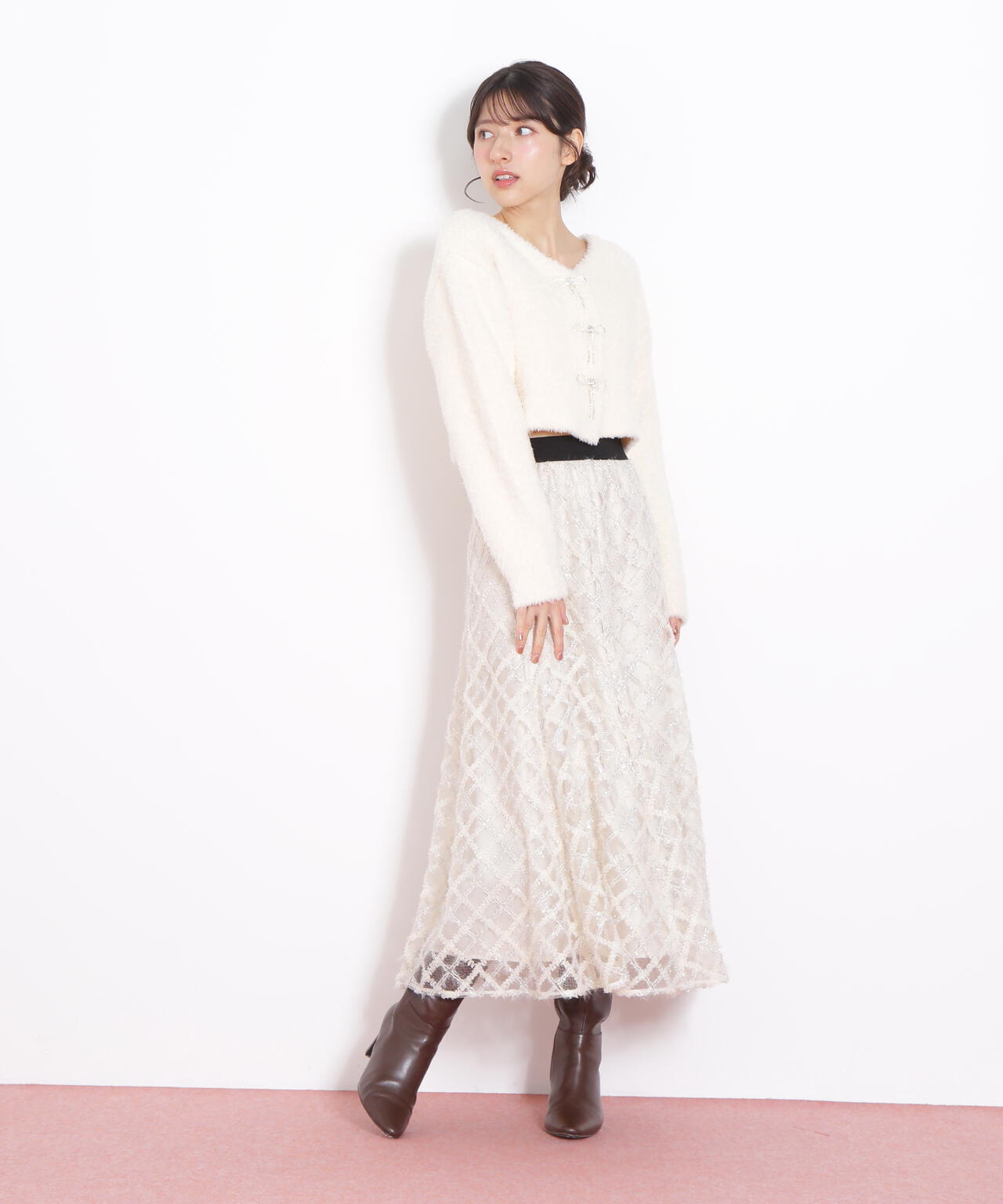 希少✨HERMES マルジェラ期　シアー チェック柄 薄手ニット　白 エンブロイダリーシアーチェック | JILL by JILL STUART（ジル バイ