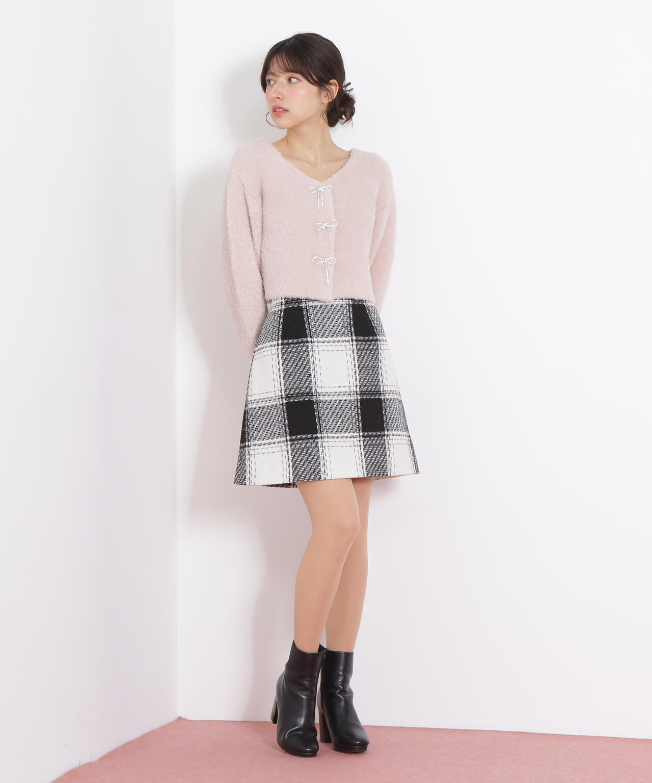 ロービングチェックミニスカート