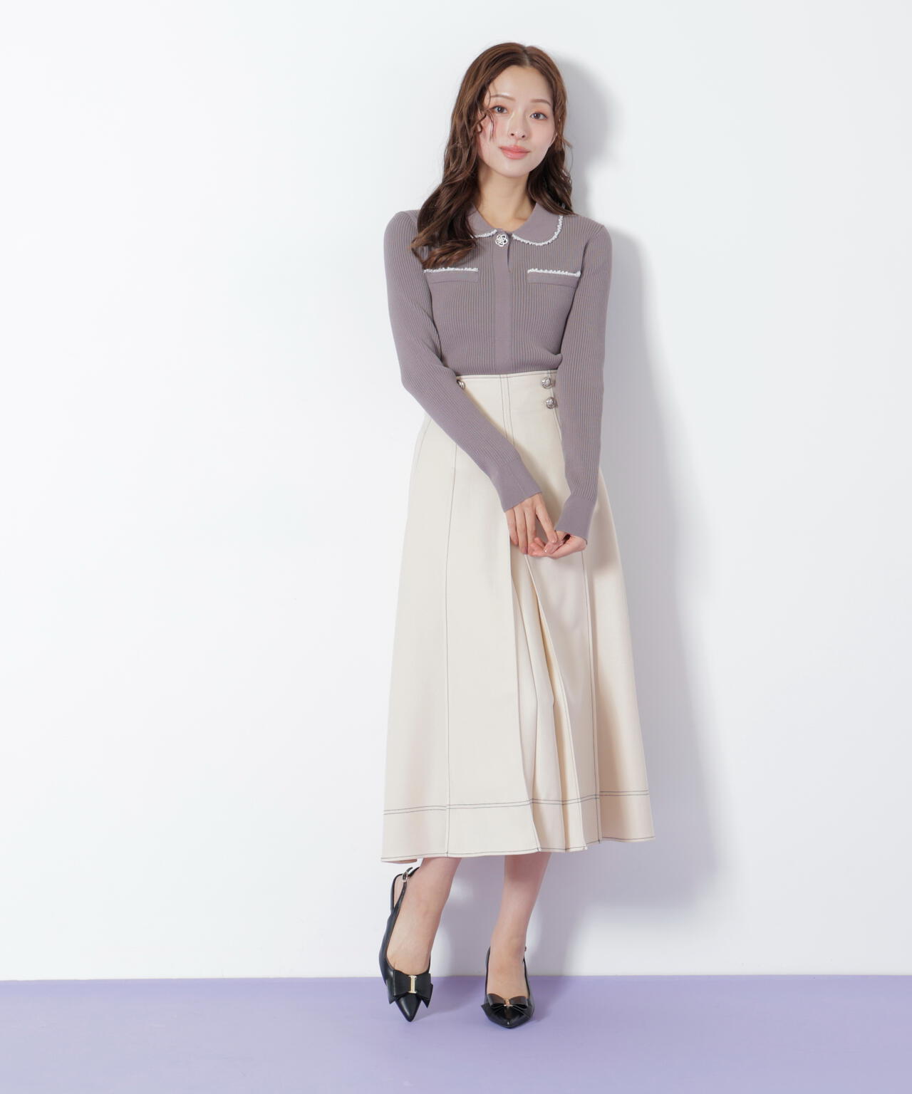 フロント釦配色ステッチスカート | JILL by JILL STUART（ジル