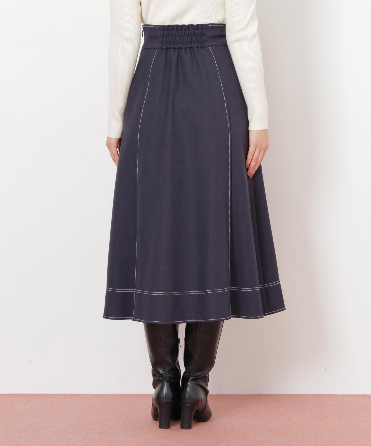 スカート june AMBIDEX Store 〇80ボイル ピンタック ティアードスカート(F クロ