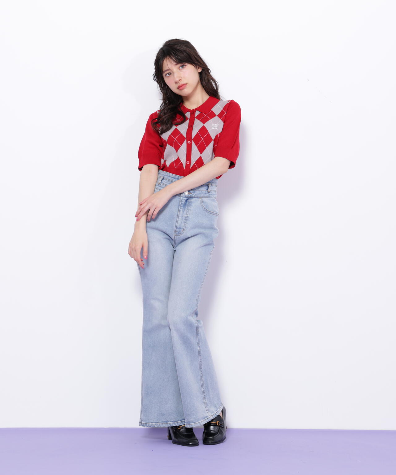 フレアデニムパンツ