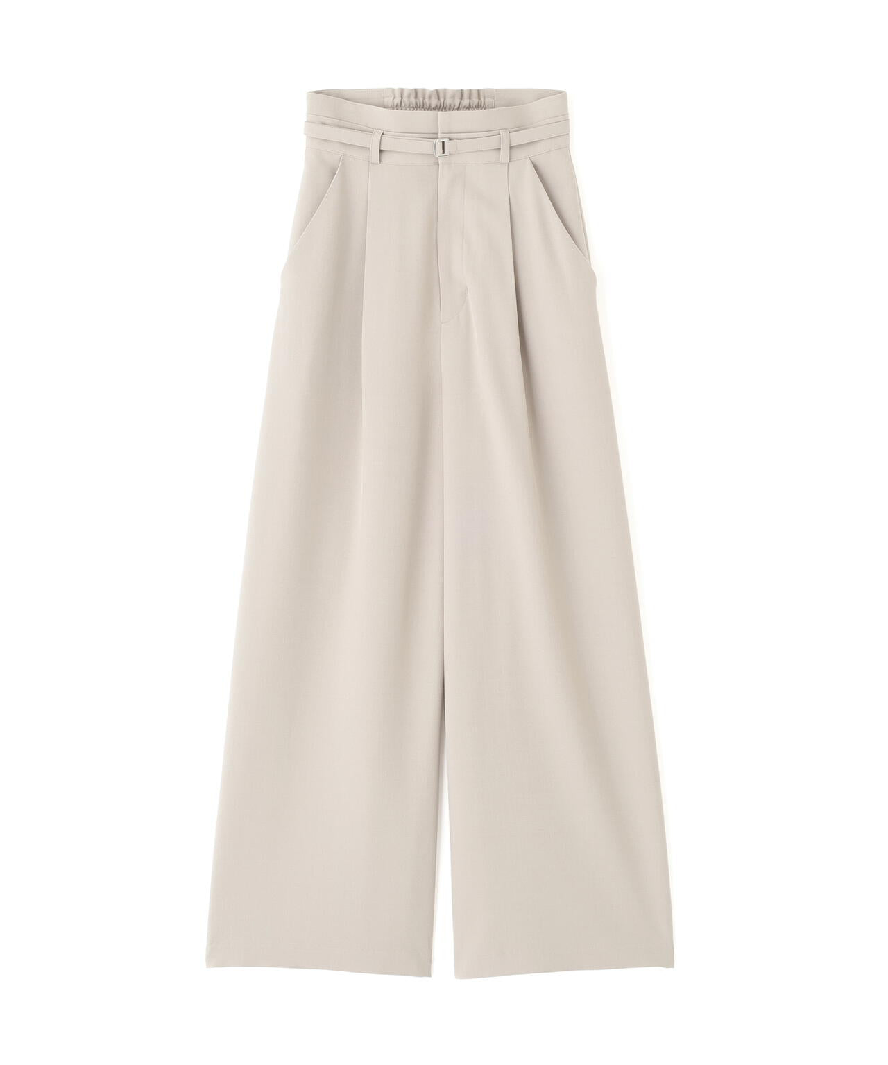 細ベルト付きワイドパンツ