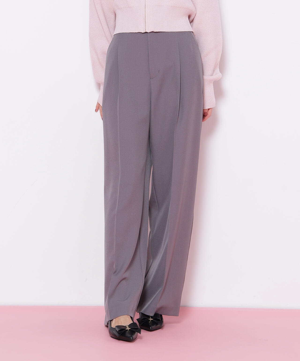 ＜セットアップ対応＞ベーシックツイルビットベルトパンツ