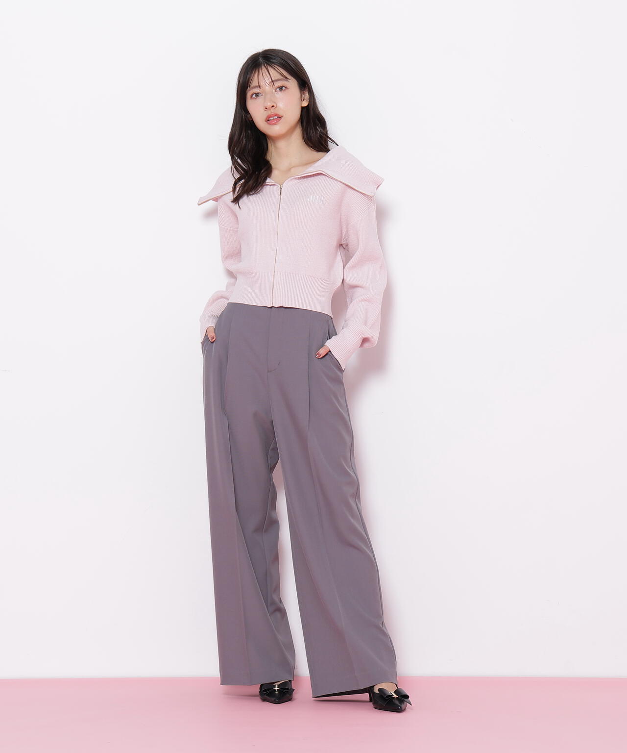 ＜セットアップ対応＞ベーシックツイルビットベルトパンツ