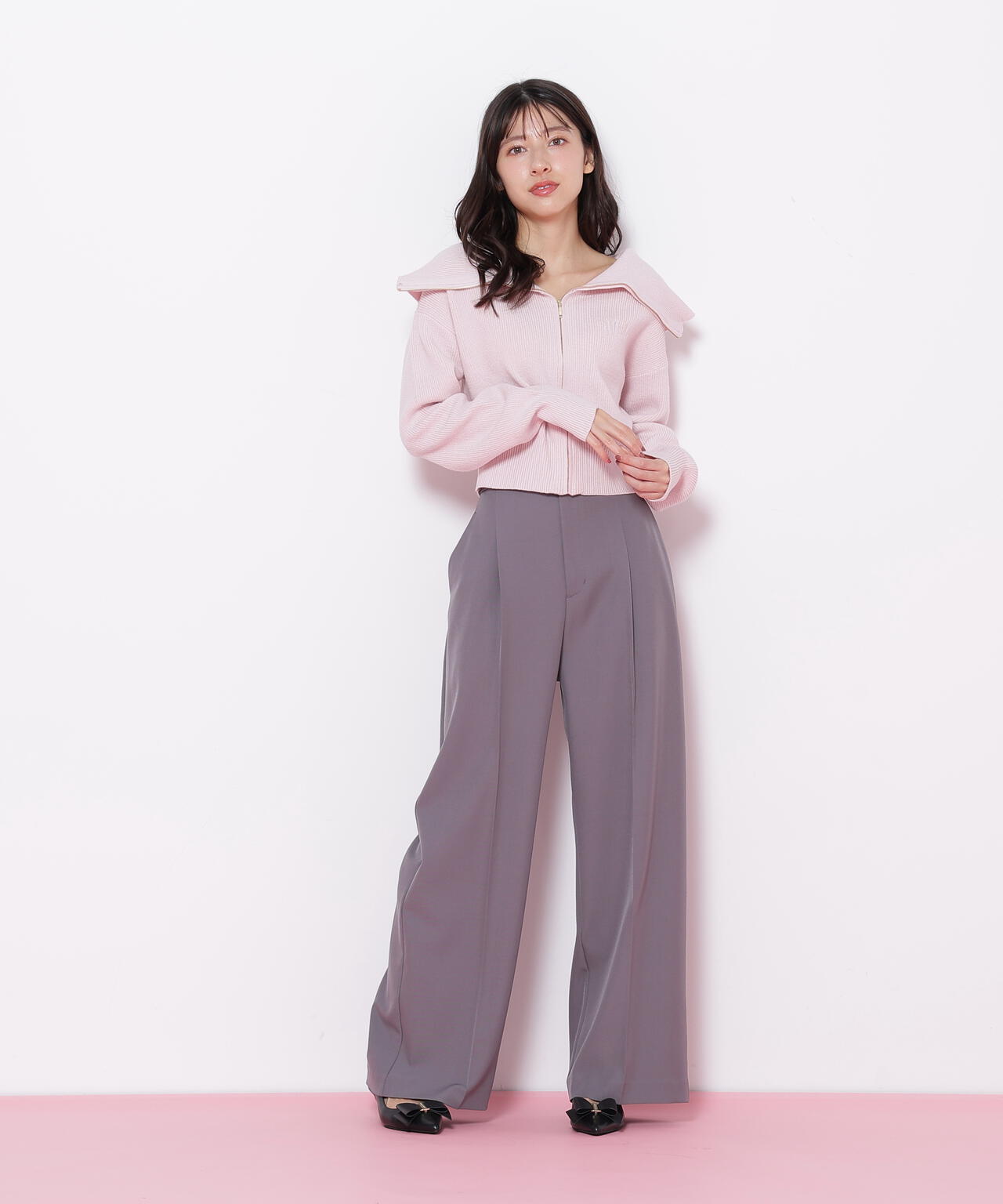 ＜セットアップ対応＞ベーシックツイルビットベルトパンツ