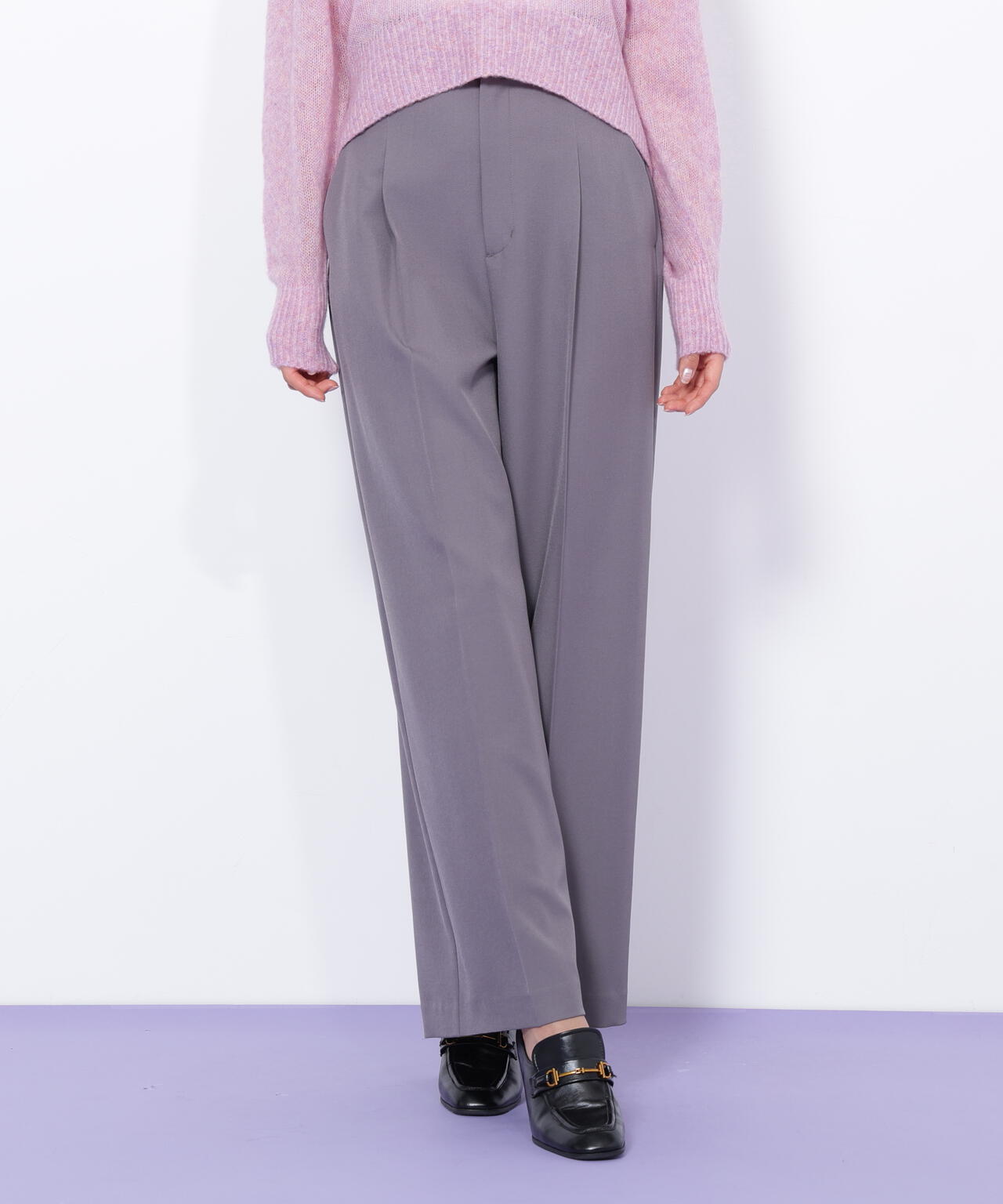 ＜セットアップ対応＞ベーシックツイルビットベルトパンツ