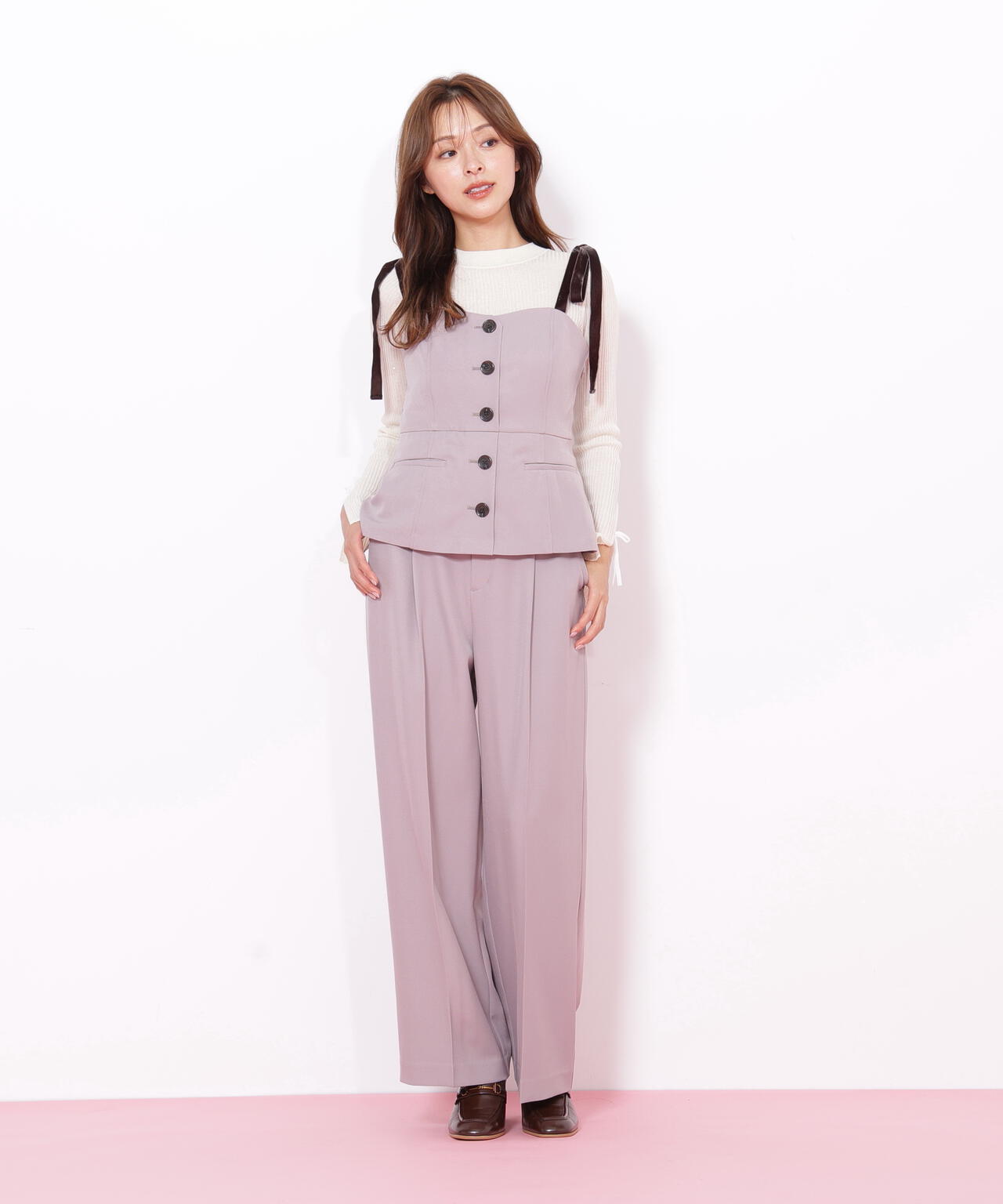 セットアップ対応＞ベーシックツイルビットベルトパンツ | JILL by