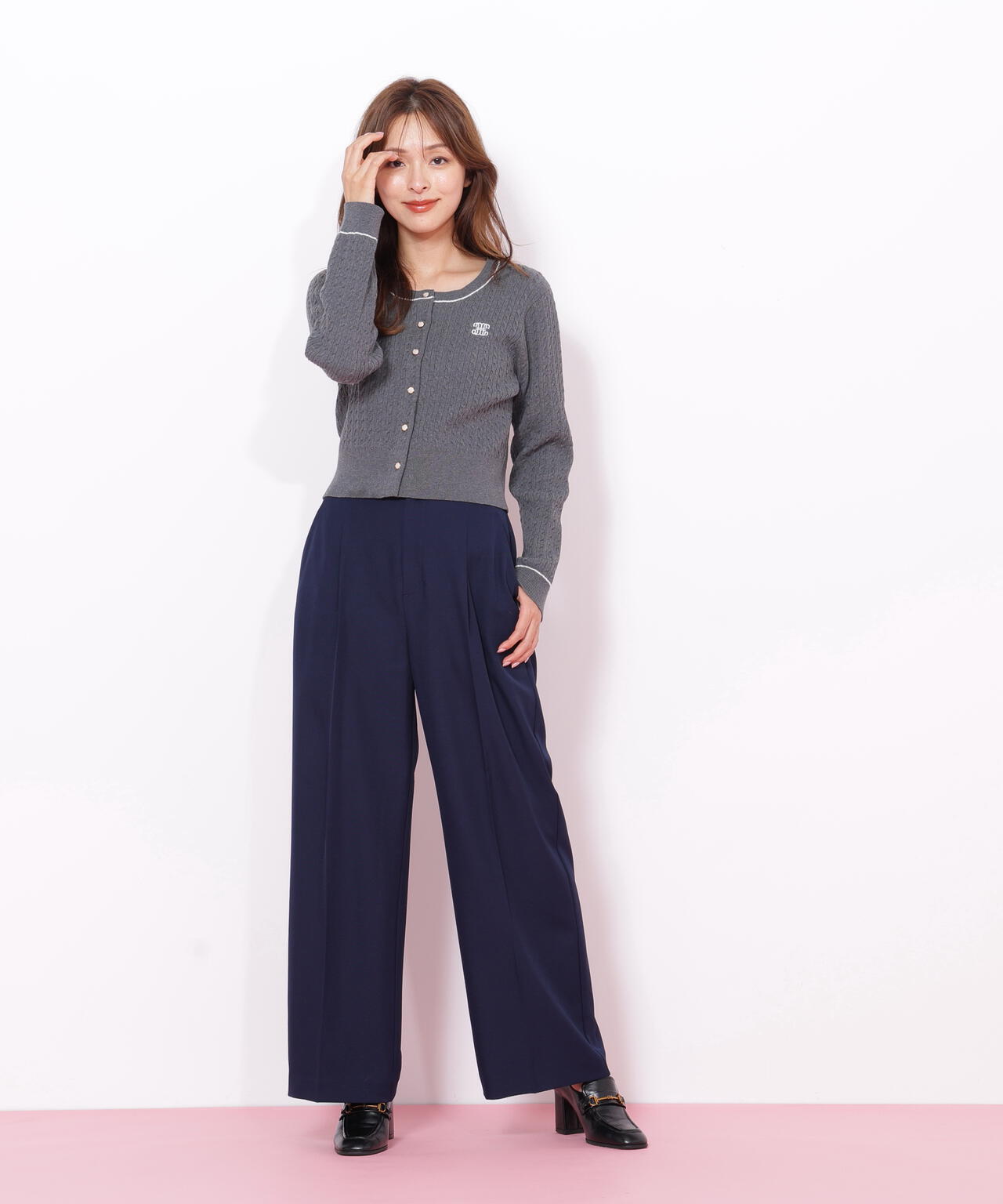 ＜セットアップ対応＞ベーシックツイルビットベルトパンツ