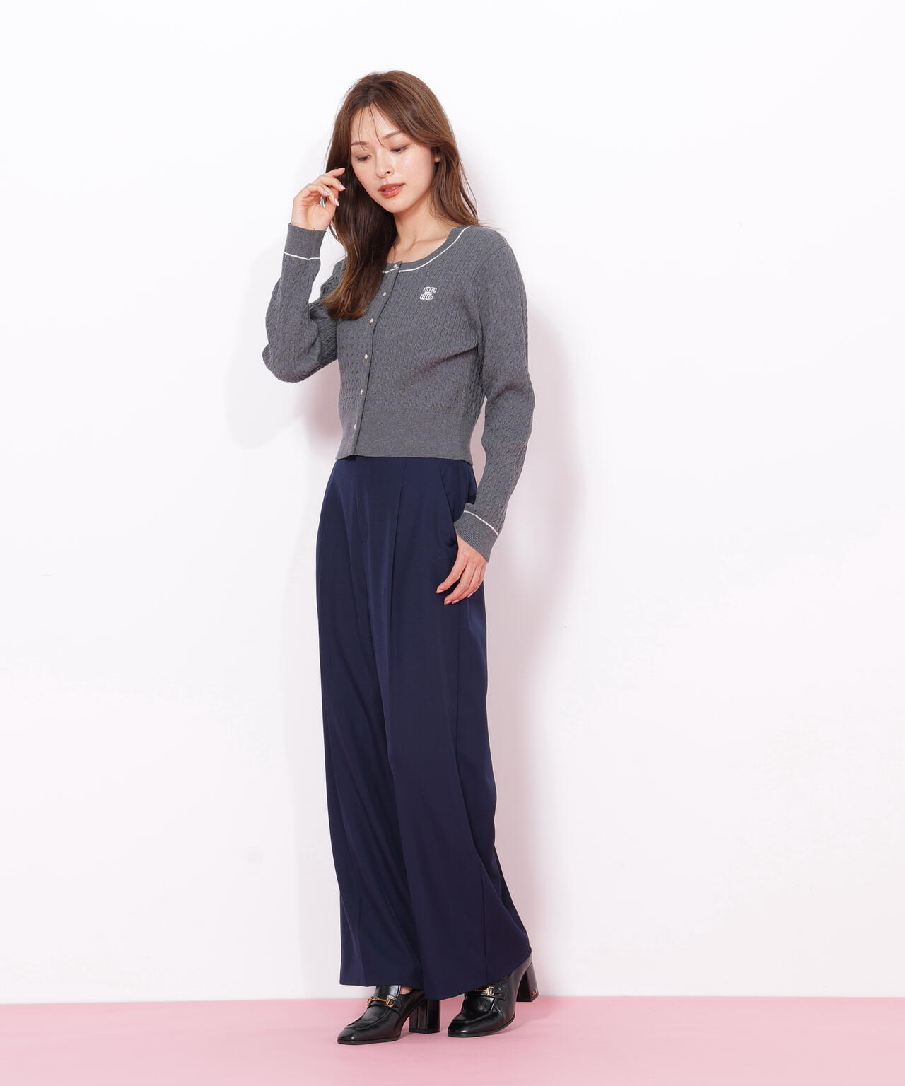 ＜セットアップ対応＞ベーシックツイルビットベルトパンツ