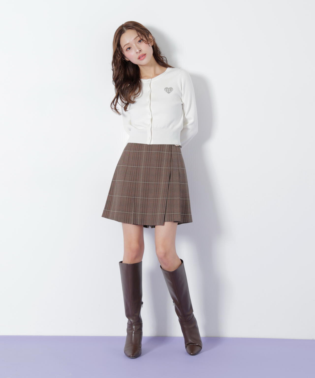 【箱入り美品】ripsalis double random dot シルバー ウーリッシュフラノラップ風スカパン | JILL by JILL STUART（ジル