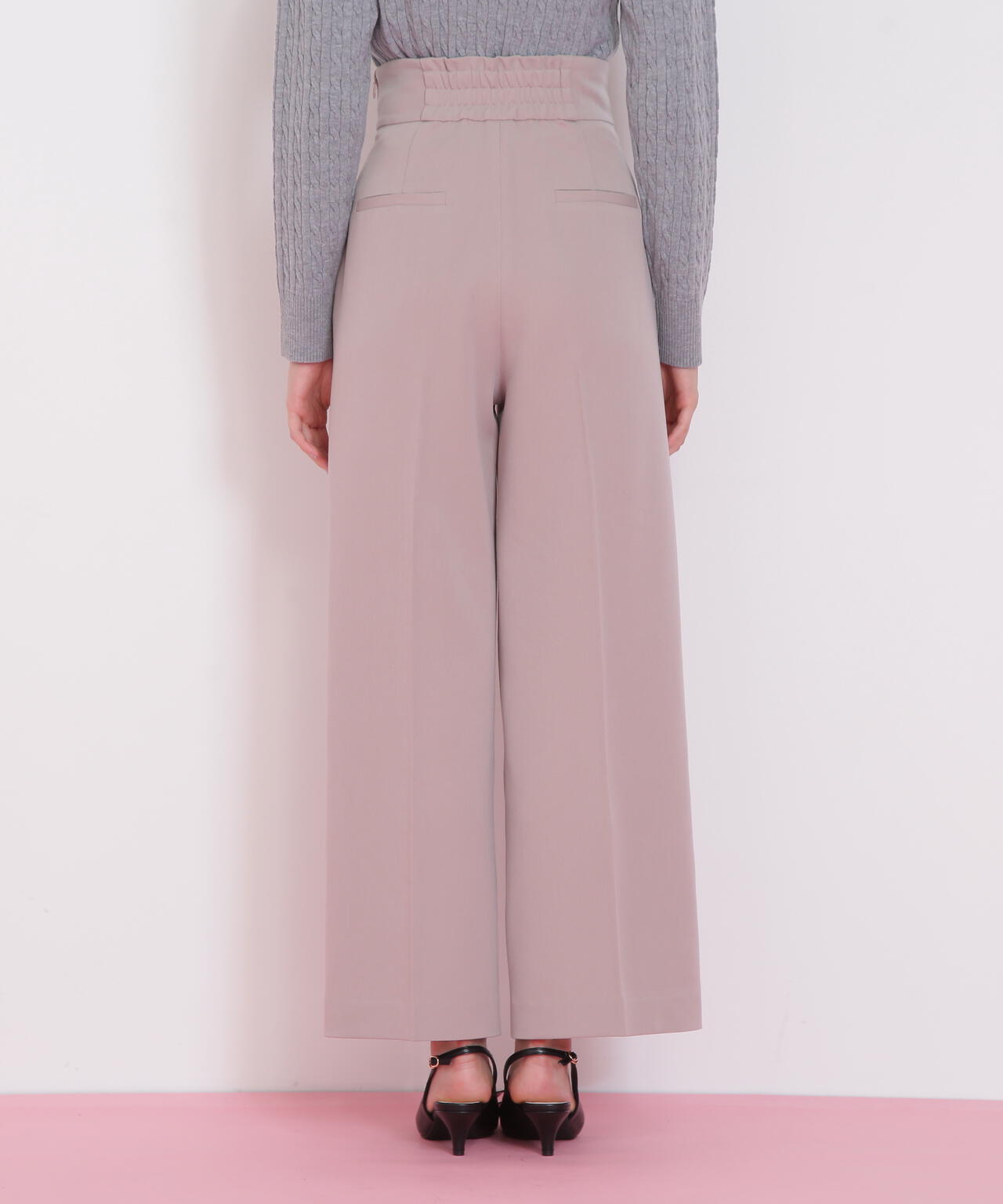 メタル釦ストレートイージーパンツ