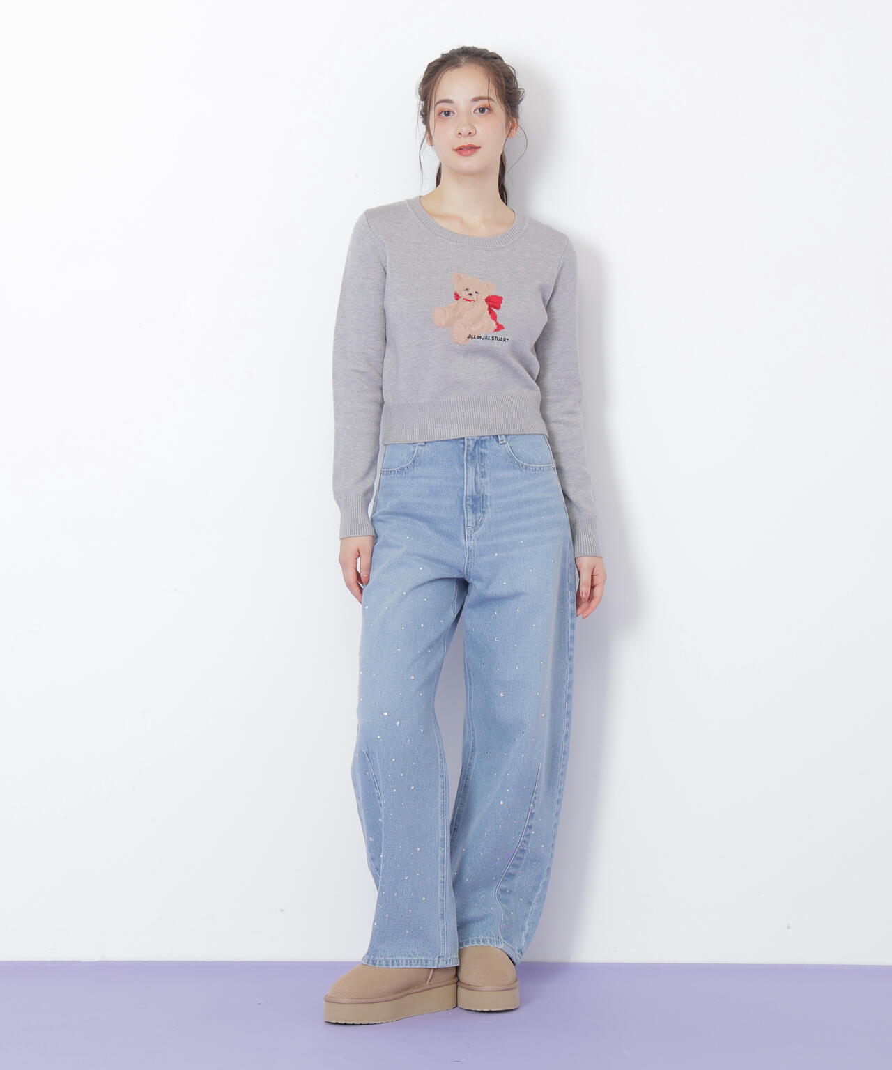 新品タグ付JILL by JILL STUART ビジュー付デニムパンツ（M） ビジュートッピングデニムパンツ | JILL by JILL STUART（ジル バイ
