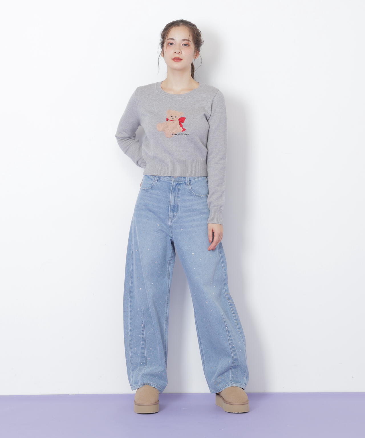 新品タグ付JILL by JILL STUART ビジュー付デニムパンツ（M） ビジュートッピングデニムパンツ | JILL by JILL STUART（ジル バイ