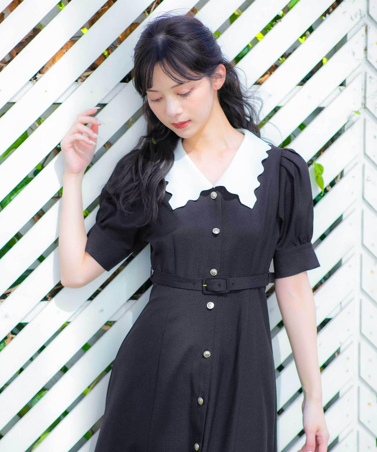 【新品】スカラップカラーワンピース スカラップカラーワンピース | JILL by JILL STUART（ジル バイ