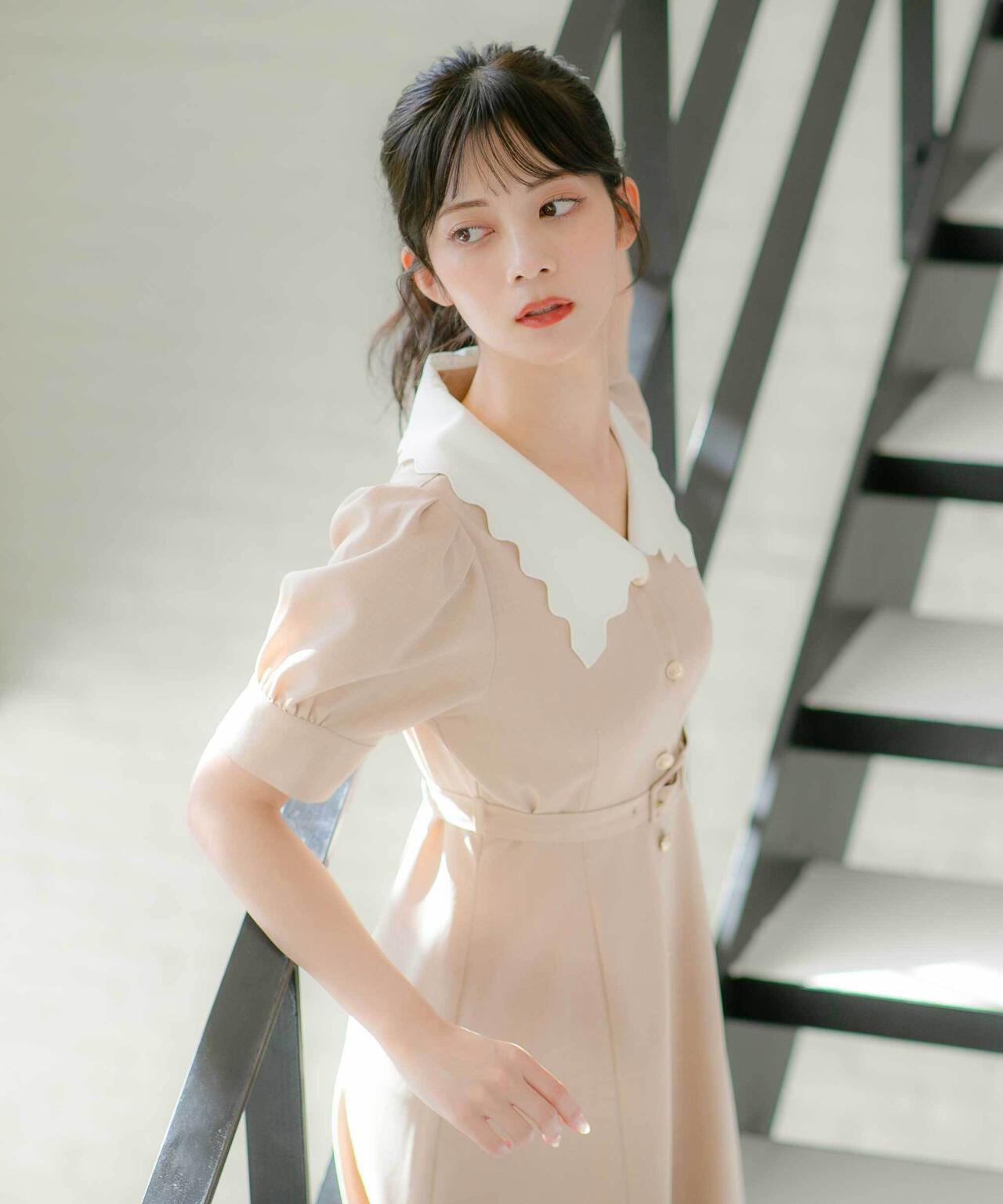 【新品】スカラップカラーワンピース スカラップカラーワンピース | JILL by JILL STUART（ジル バイ