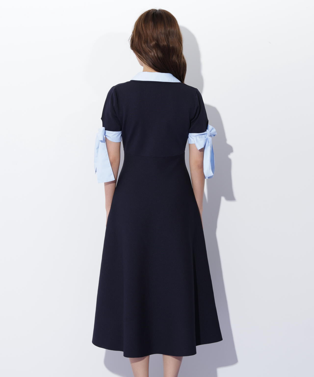 ダブルカラーニットワンピース