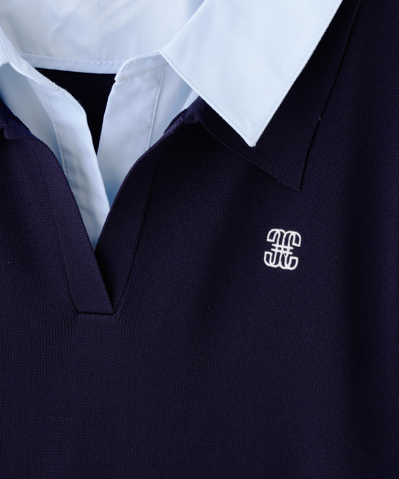 ダブルカラーニットワンピース