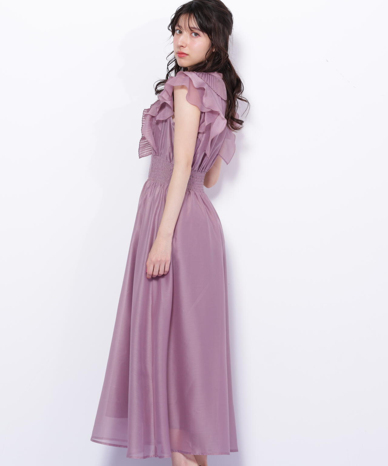 シアープリーツフリルワンピース