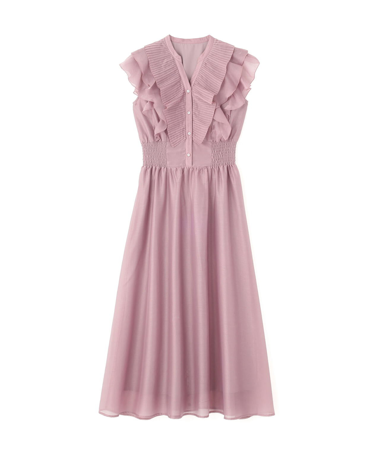 シアープリーツフリルワンピース