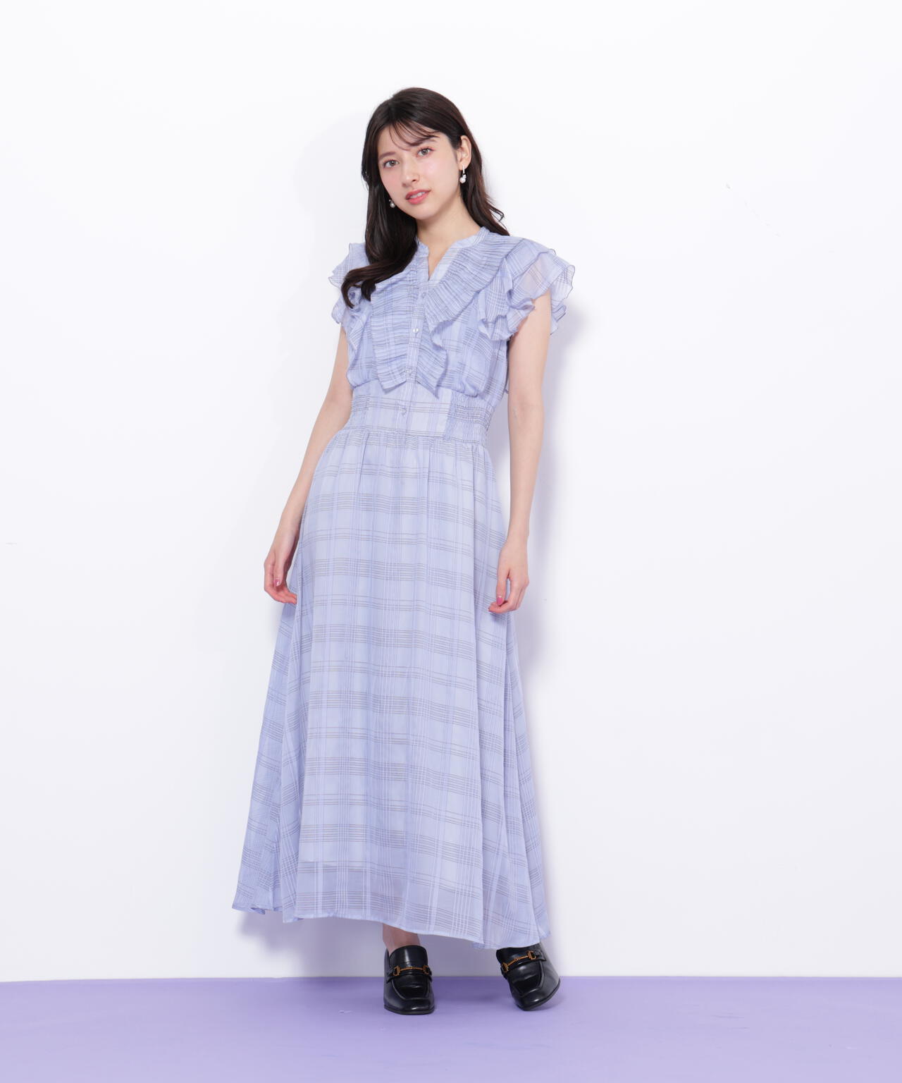 シアープリーツフリルワンピース