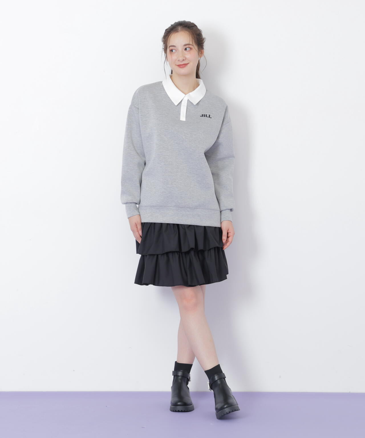 Malbon ポロシャツ＋スカート セットアップ 韓国限定カラー⛳人気完売モデル ポロ衿スウェットフリルミニセットアップ | JILL by JILL STUART（ジル