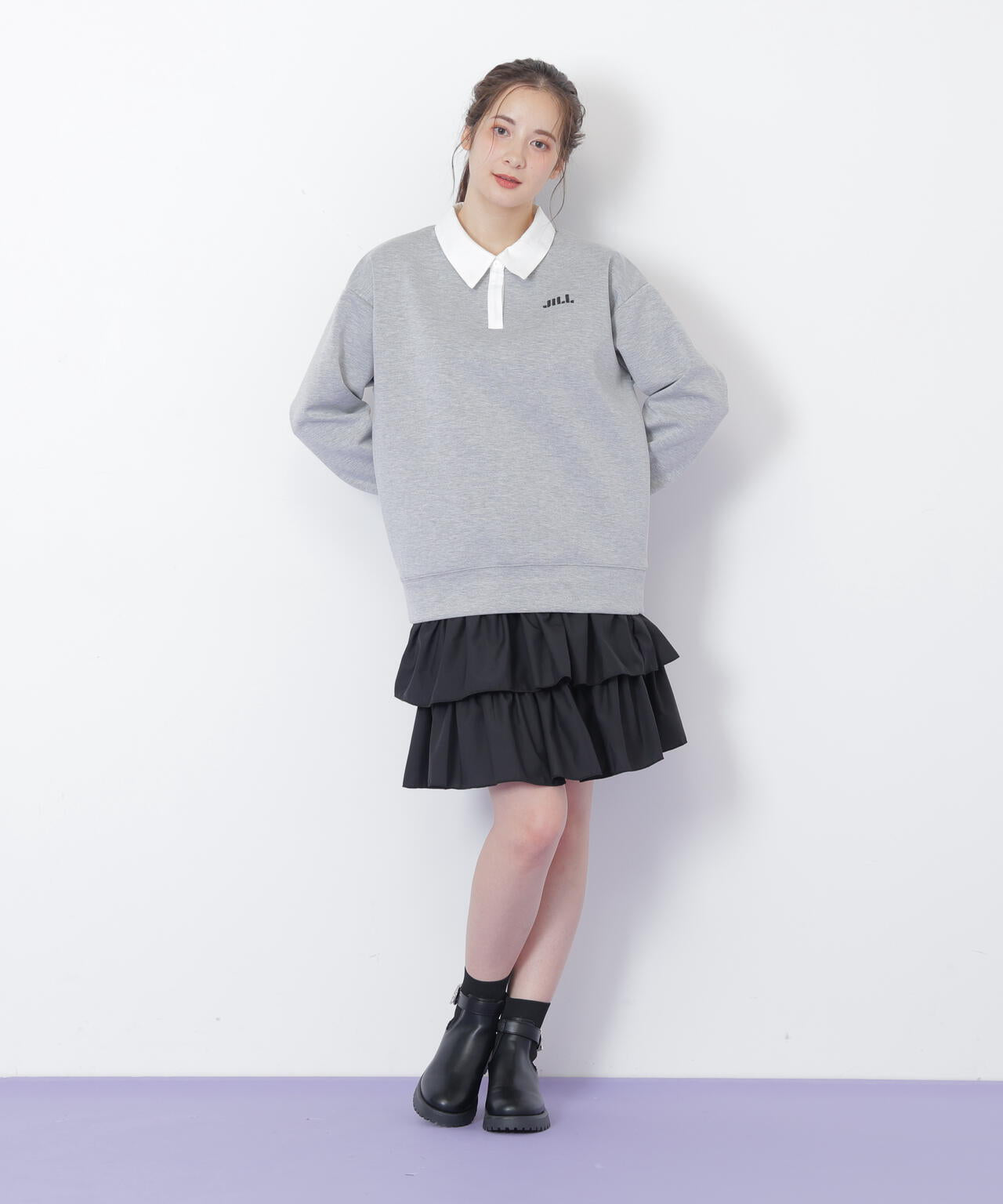 ポロ衿スウェットフリルミニセットアップ | JILL by JILL STUART（ジル