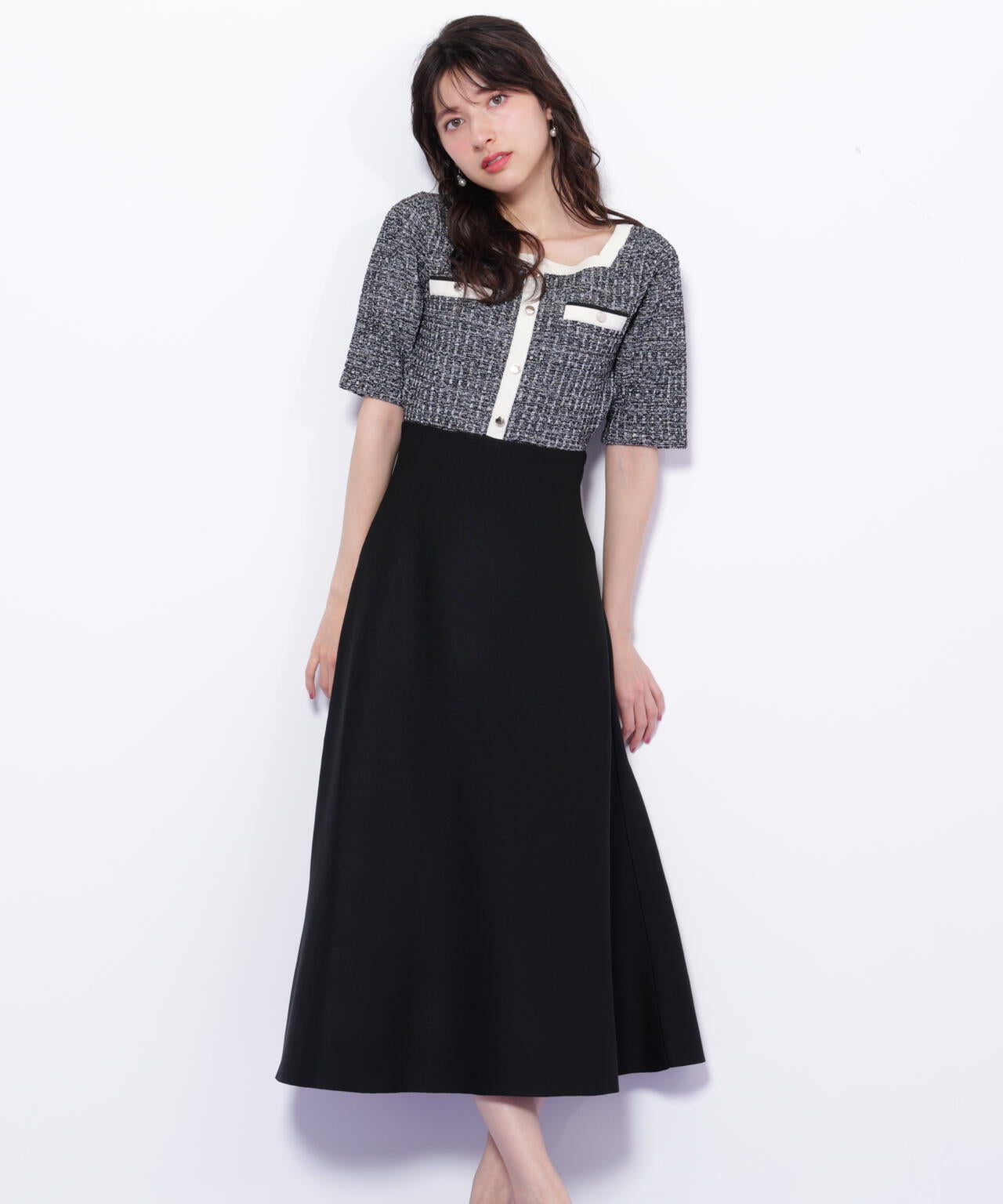 ミックスツイード切替ニットワンピース | JILL by JILL STUART（ジル