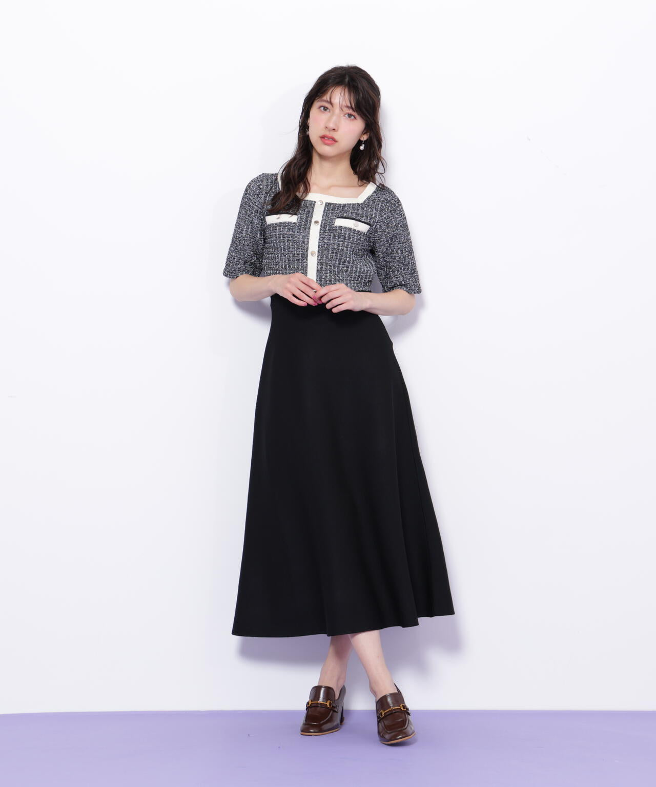 ミックスツイード切替ニットワンピース | JILL by JILL STUART（ジル